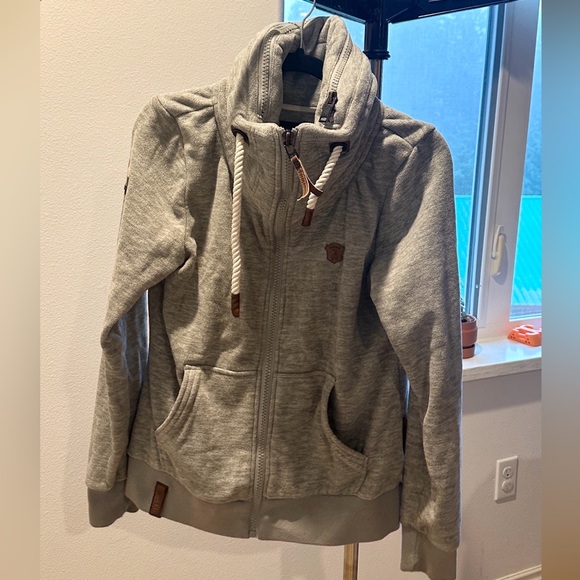 Naketano Tops - Naketano Gray Fleece-Lined Hoodie